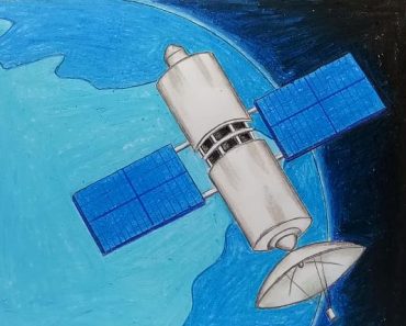 How to Draw a Satellite step by step