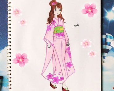 How to Draw Kimono Japan step by step
