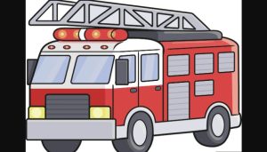 How to Draw a Fire Truck step by step
