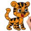 How To Draw Cute Baby Tiger Step By Step