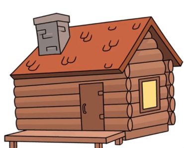 How To Draw a Log Cabin Step by Step