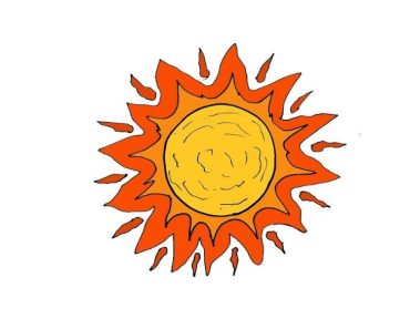 How to Draw the Sun step by step