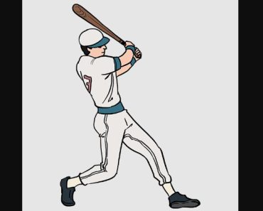 How to draw a baseball player step by step