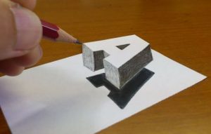 how to draw 3d on paper