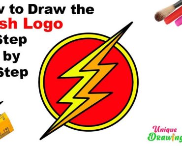 How to Draw Flash logo step by step
